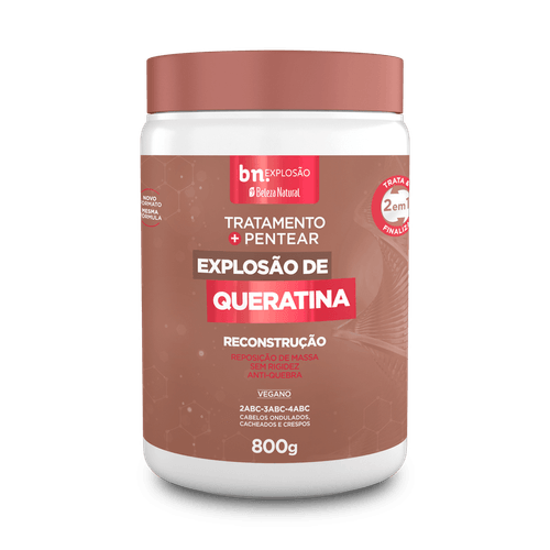 Creme de Pentear e Tratamento Explosão de Queratina 800g | bn.Cachos